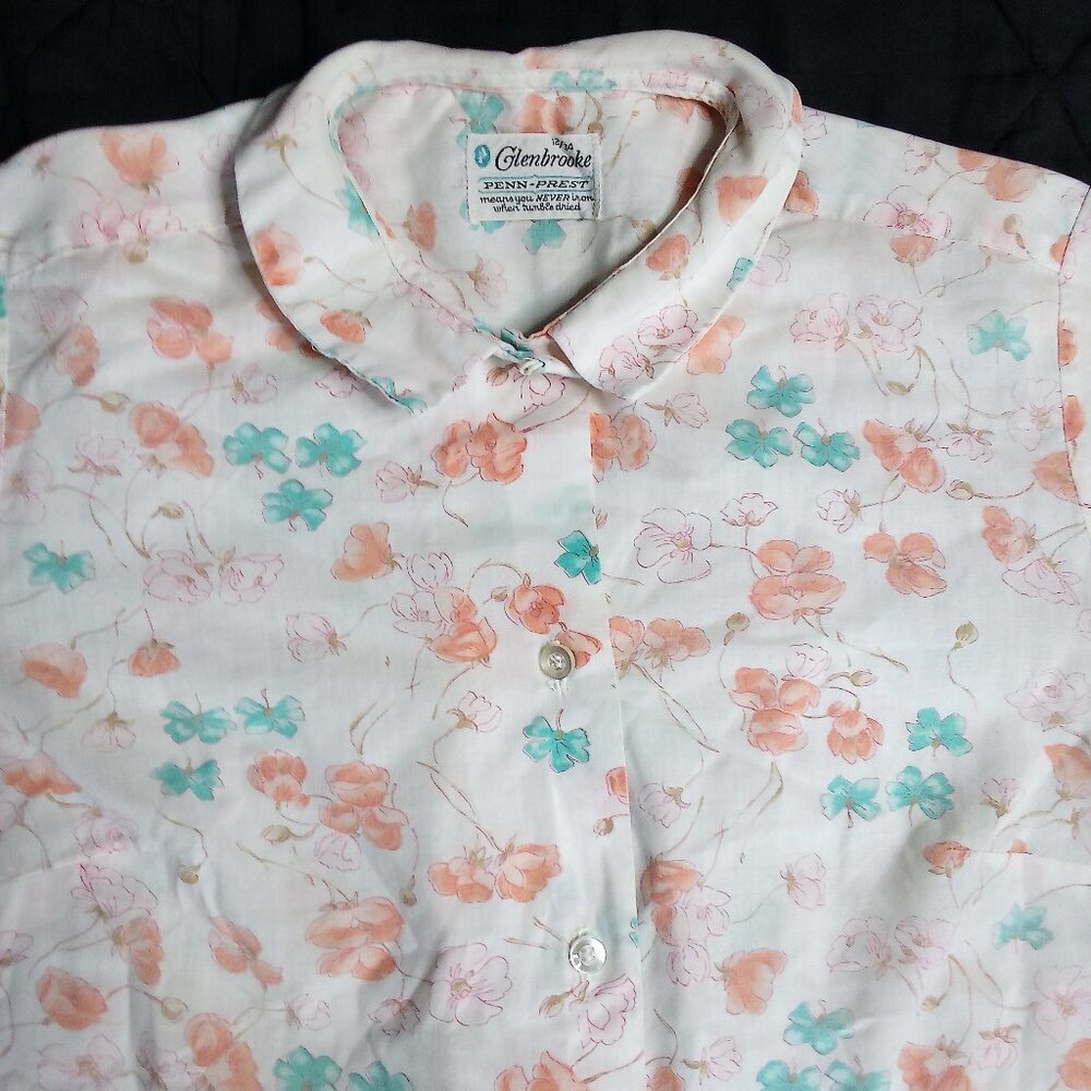 Vintage 70s Glenbrooke Penn-Prest Floral Button Shirt